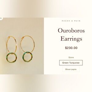 Rackk & Ruin Ouroboros Earrings- Turquoise